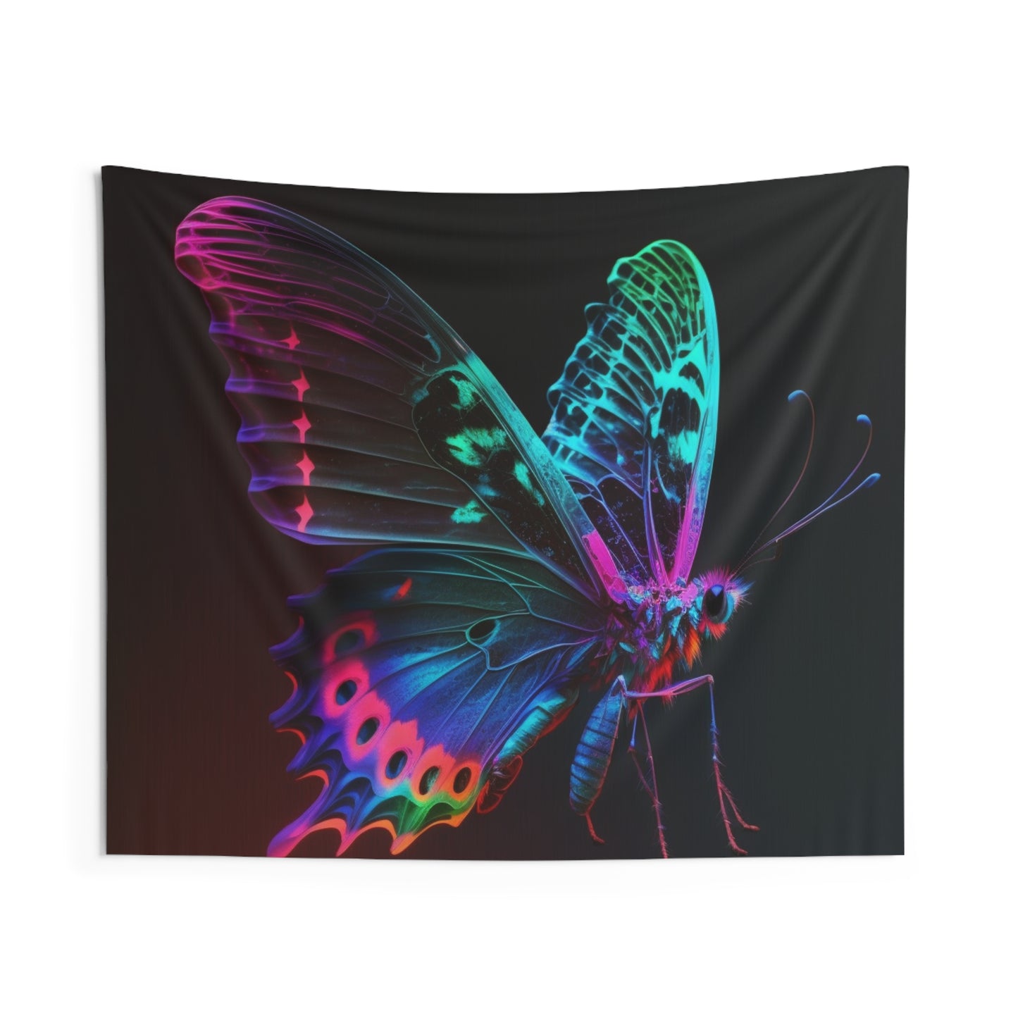 Indoor Wall Tapestries Raw Hyper Color Butterfly 1