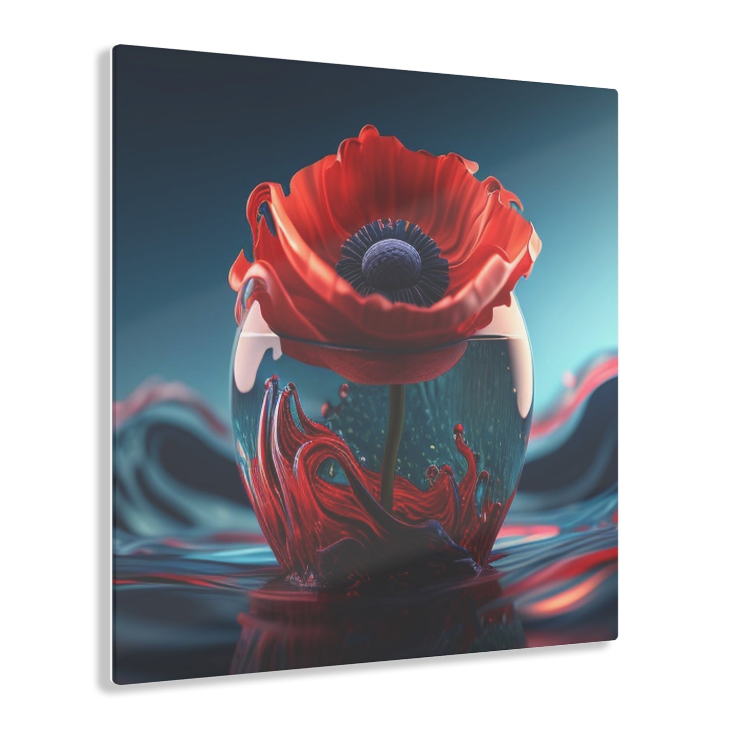 Acrylic Prints Red Anemone in a Vase 2