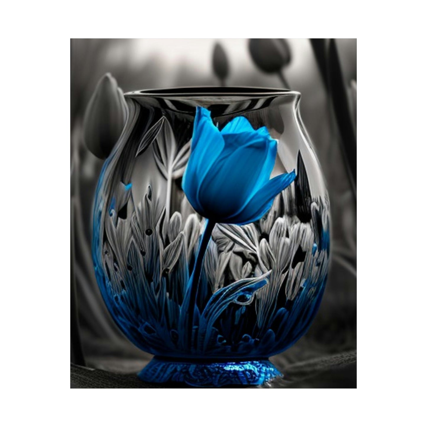 Premium Matte Vertical Posters Tulip Blue 1