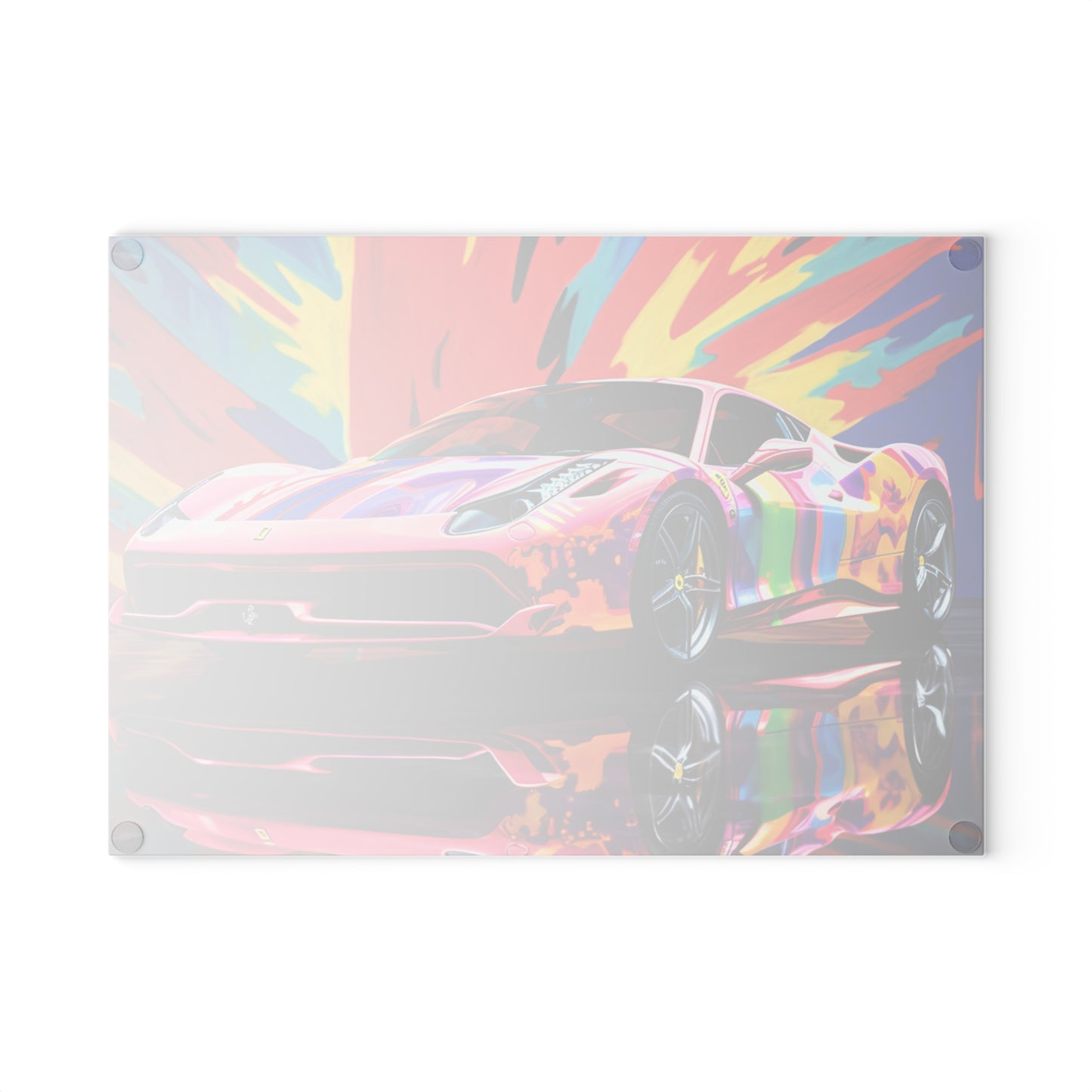 Glass Cutting Board Hyper Colorfull Ferrari 3