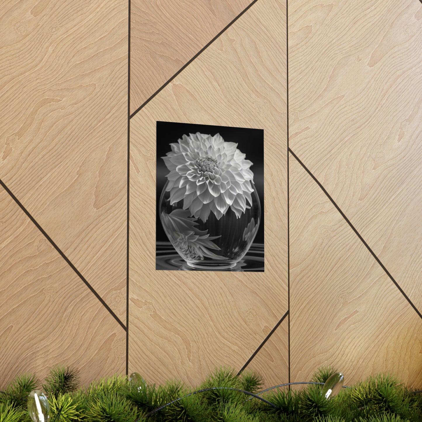 Premium Matte Vertical Posters White Dahlia 1