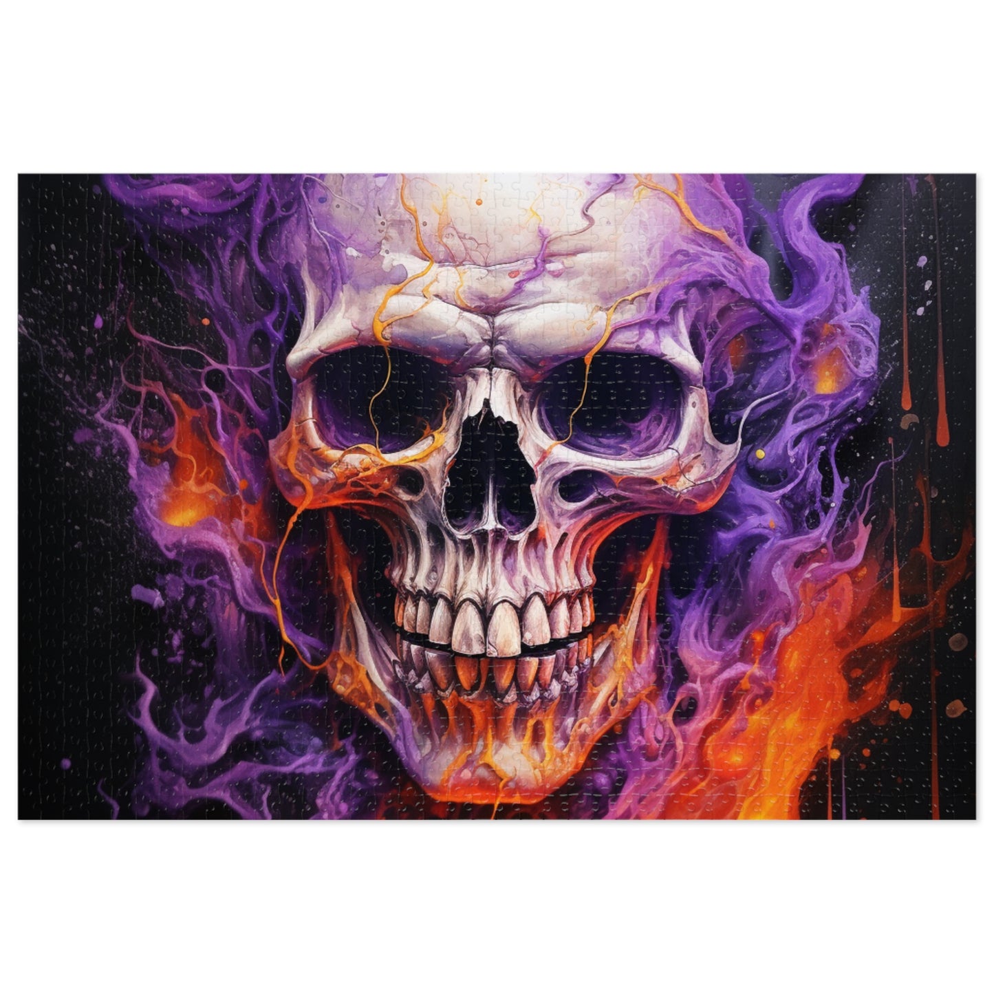 Jigsaw Puzzle (30, 110, 252, 500,1000-Piece) Skull Flames 2