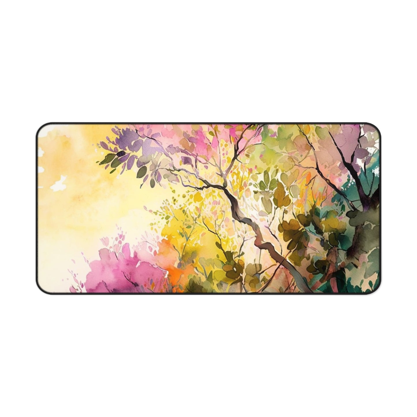 Desk Mat Mother Nature Bright Spring Colors Realistic Watercolor 2