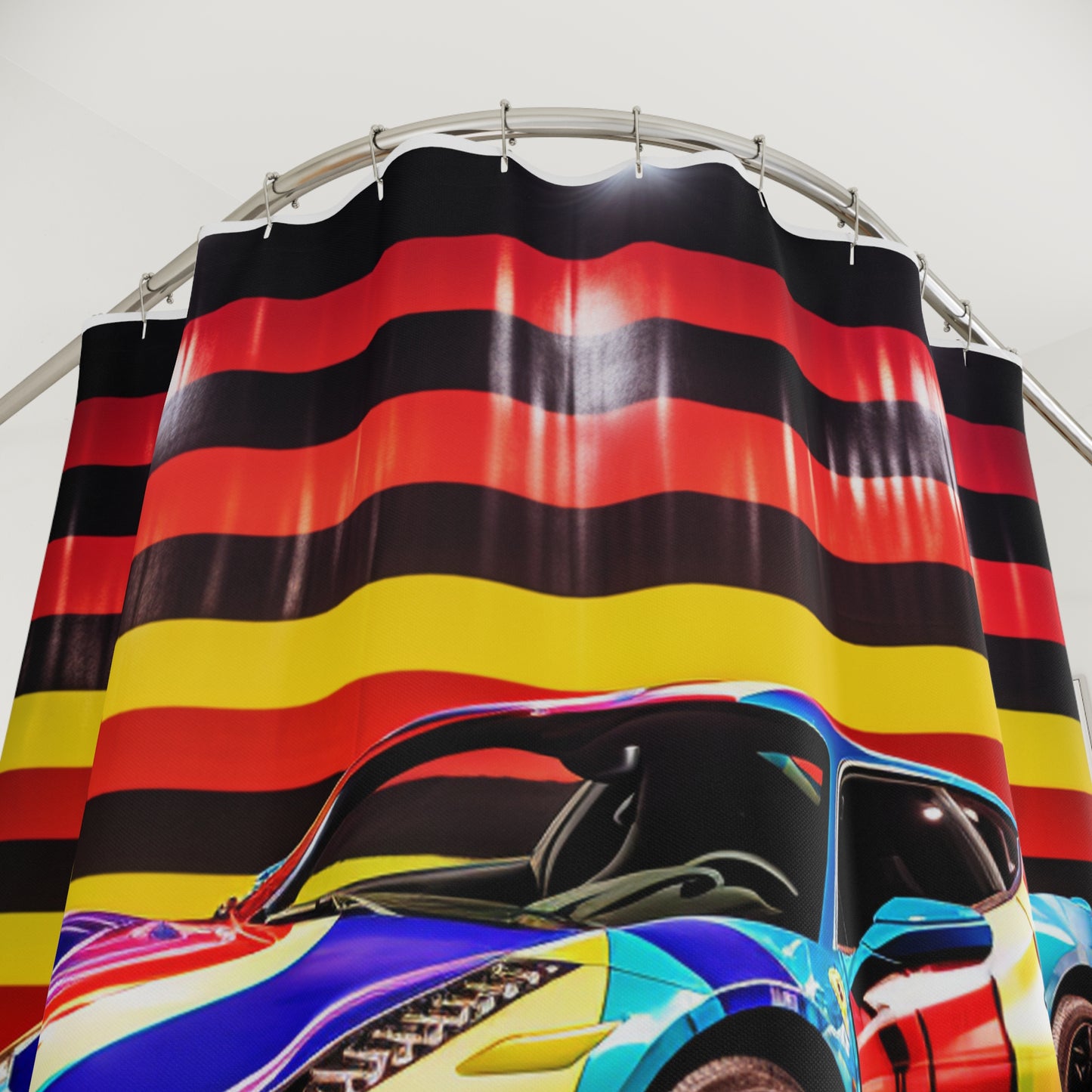 Polyester Shower Curtain Hyper Colorfull Ferrari 2