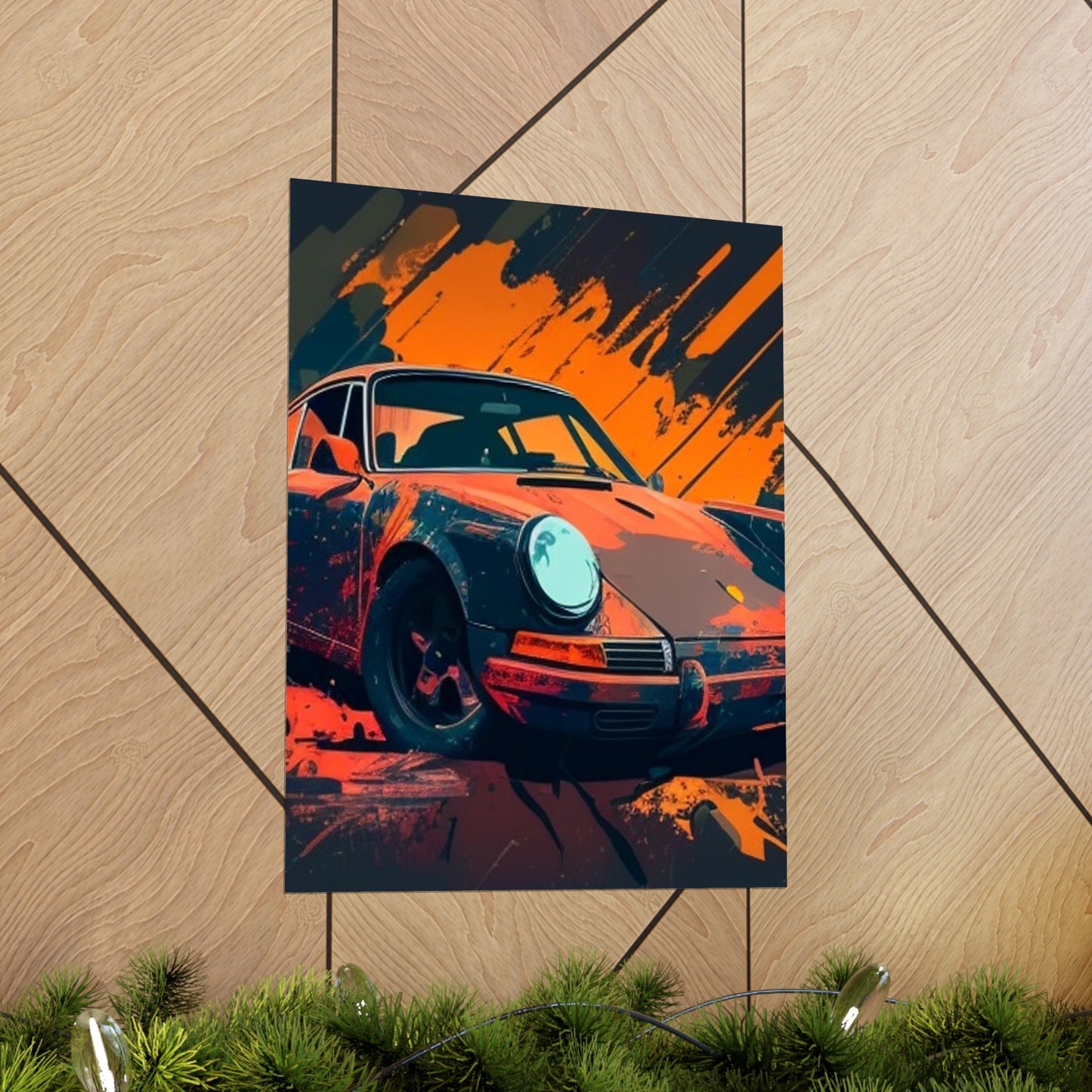 Premium Matte Vertical Posters Porsche Abstract 3