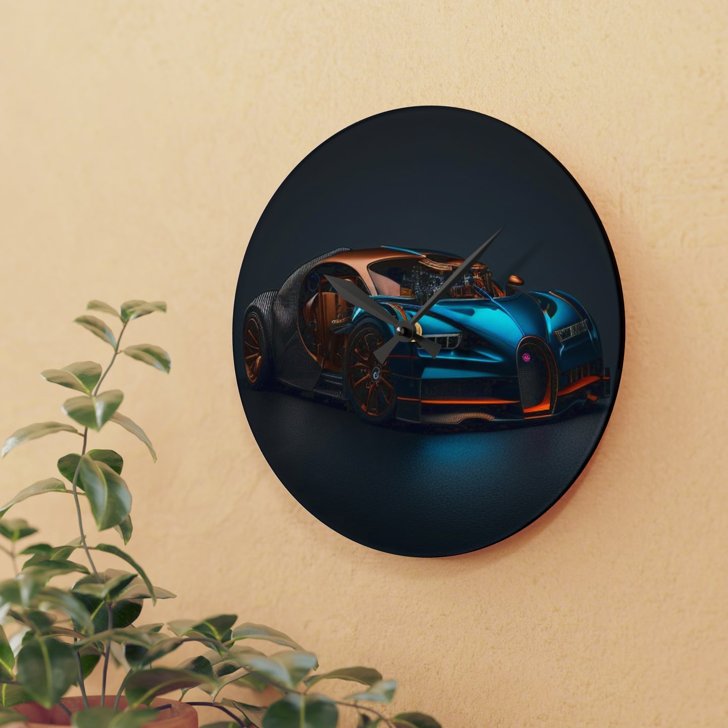 Acrylic Wall Clock Bugatti Blue 4