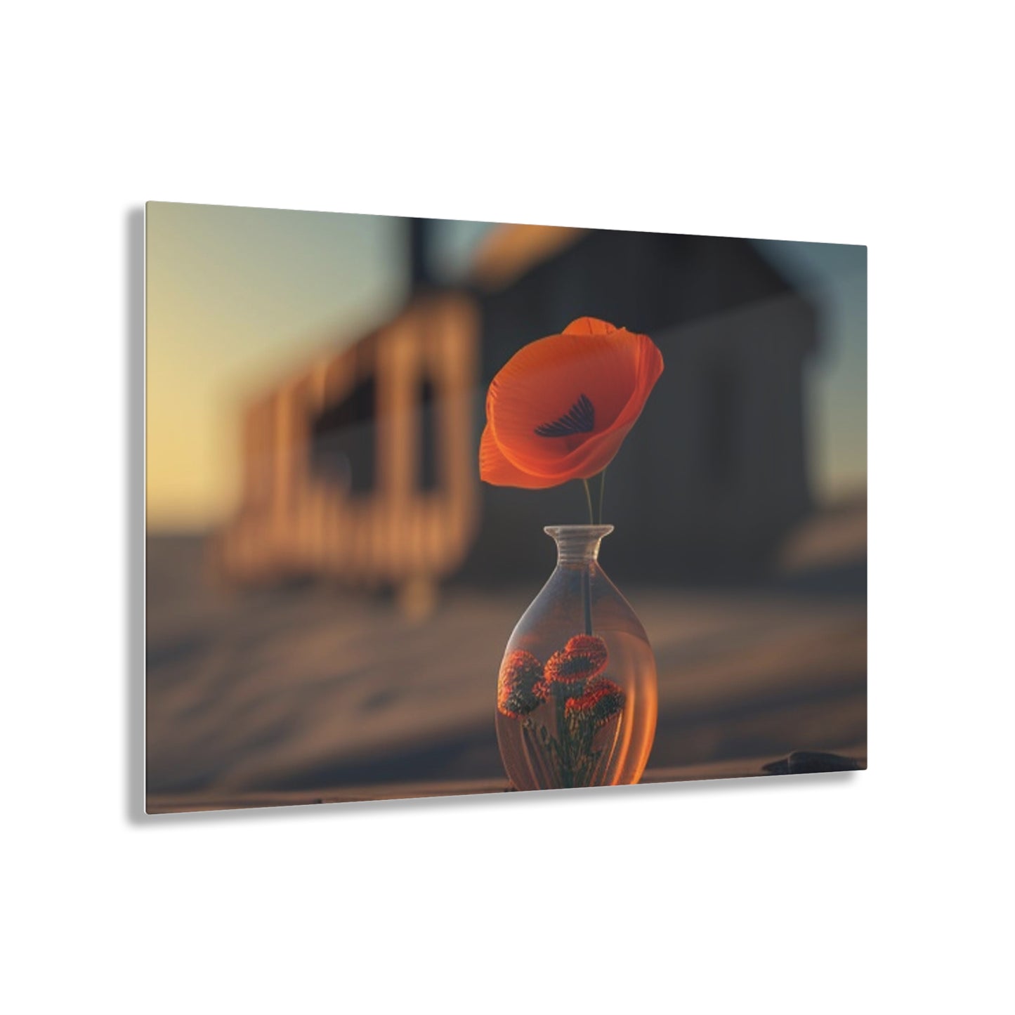 Acrylic Prints Orange Poppy in a Vase 3