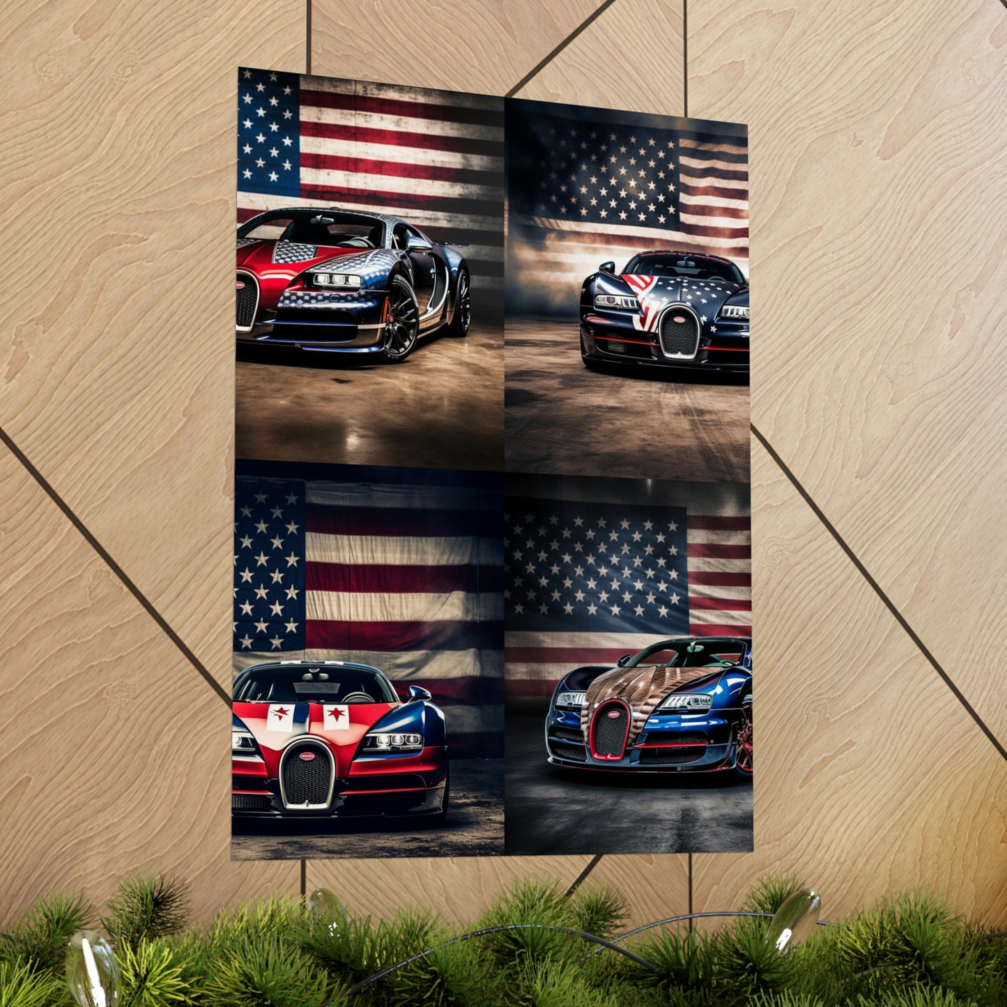 Premium Matte Vertical Posters Bugatti American Flag 5