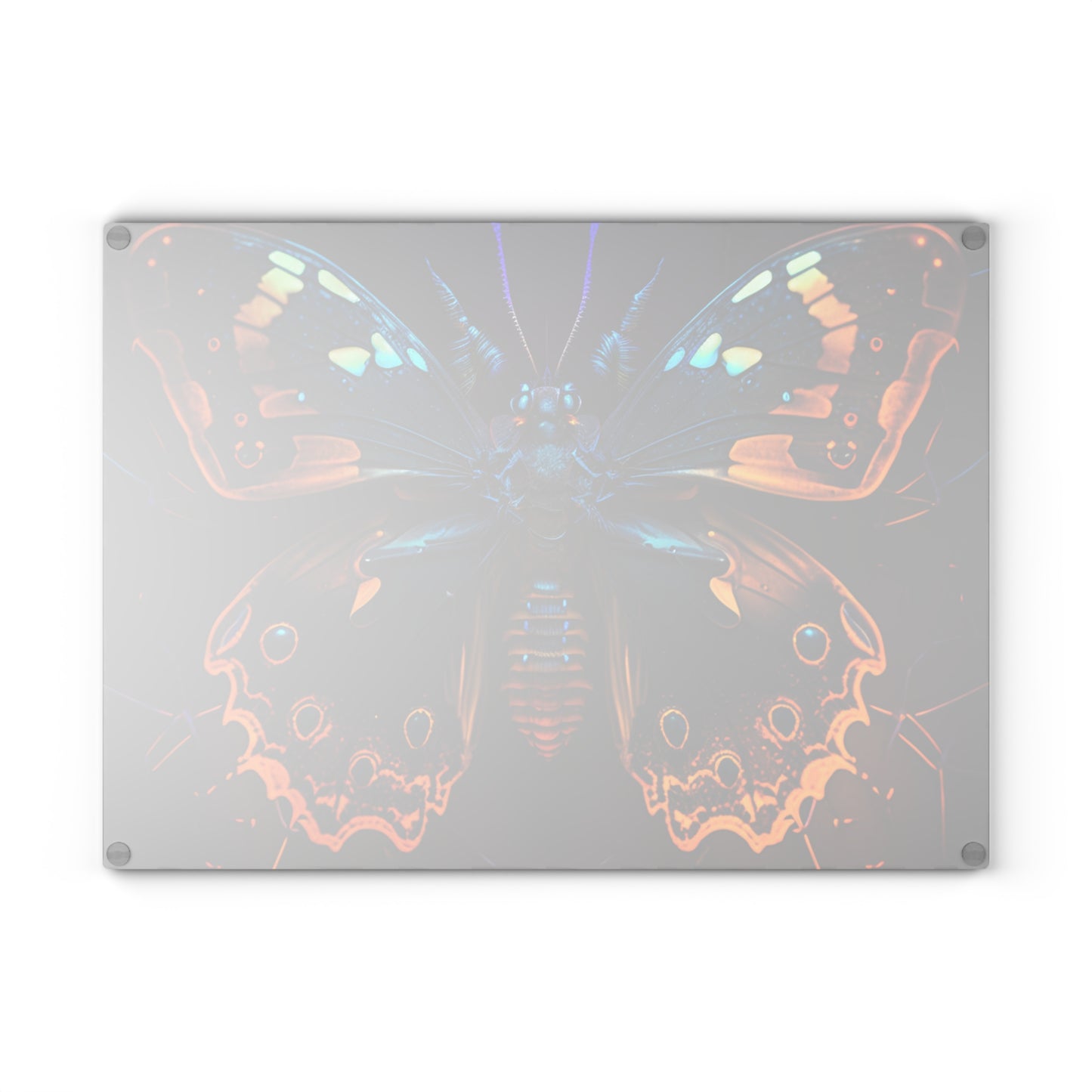 Glass Cutting Board Neon Hue Butterfly 2