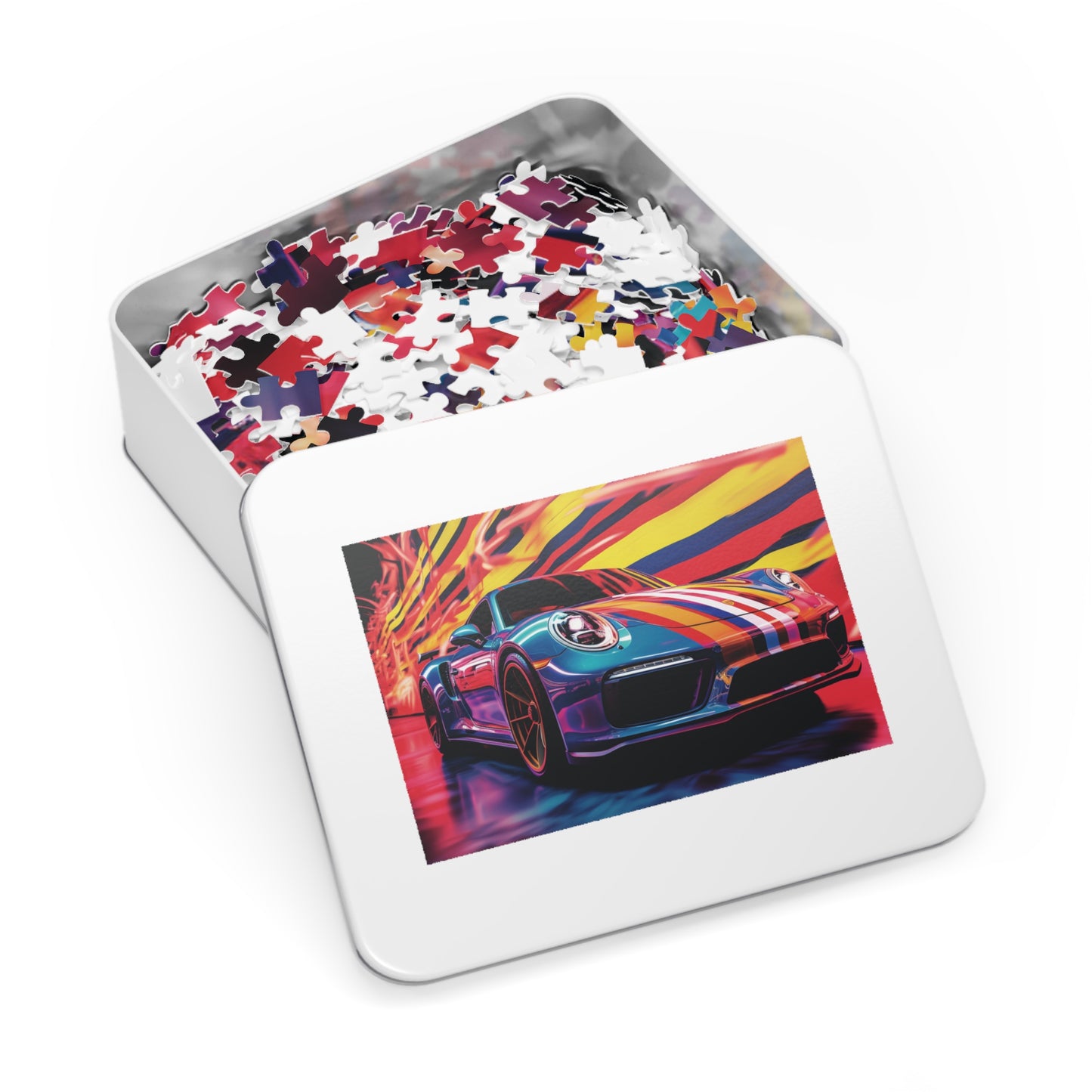 Jigsaw Puzzle (30, 110, 252, 500,1000-Piece) Macro American Flag Porsche 2