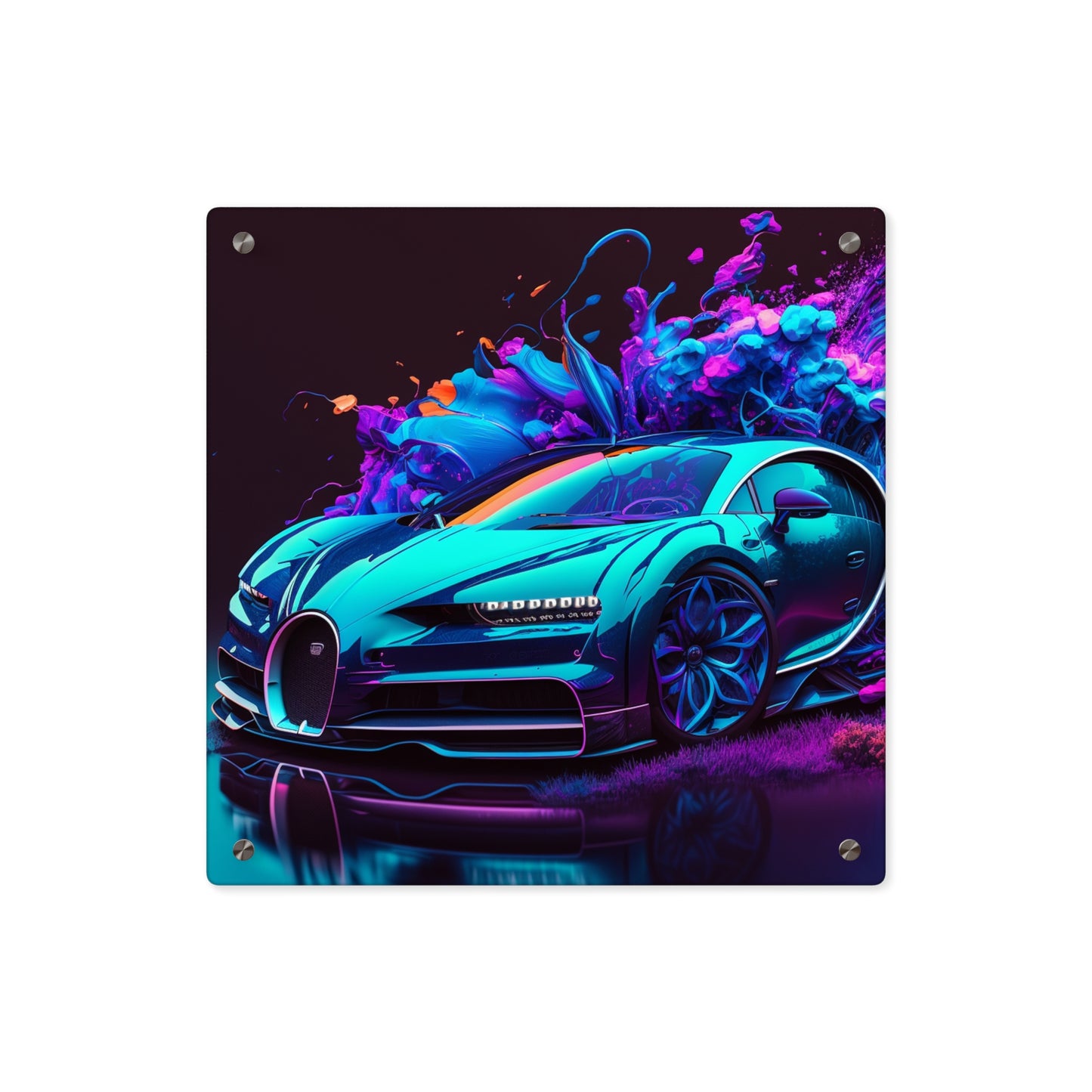 Acrylic Wall Art Panels Bugatti Neon Chiron 3