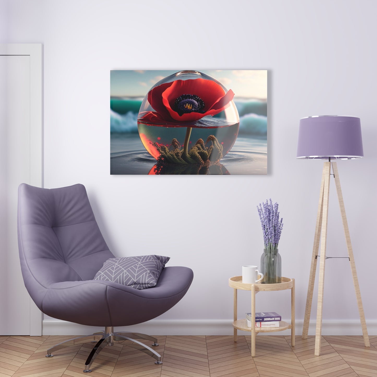 Acrylic Prints Red Anemone in a Vase 4