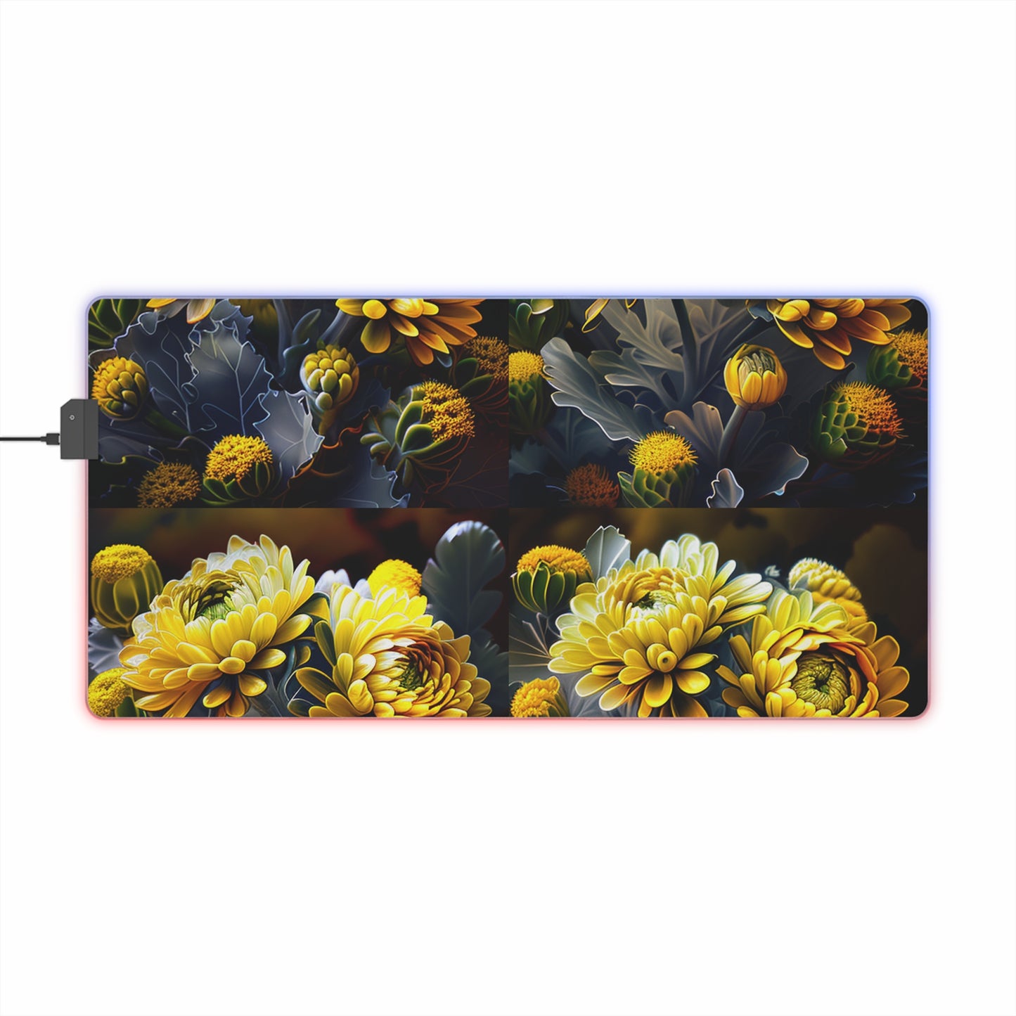 LED Gaming Mouse Pad Yellow Hermosas Flores Amarillas 5