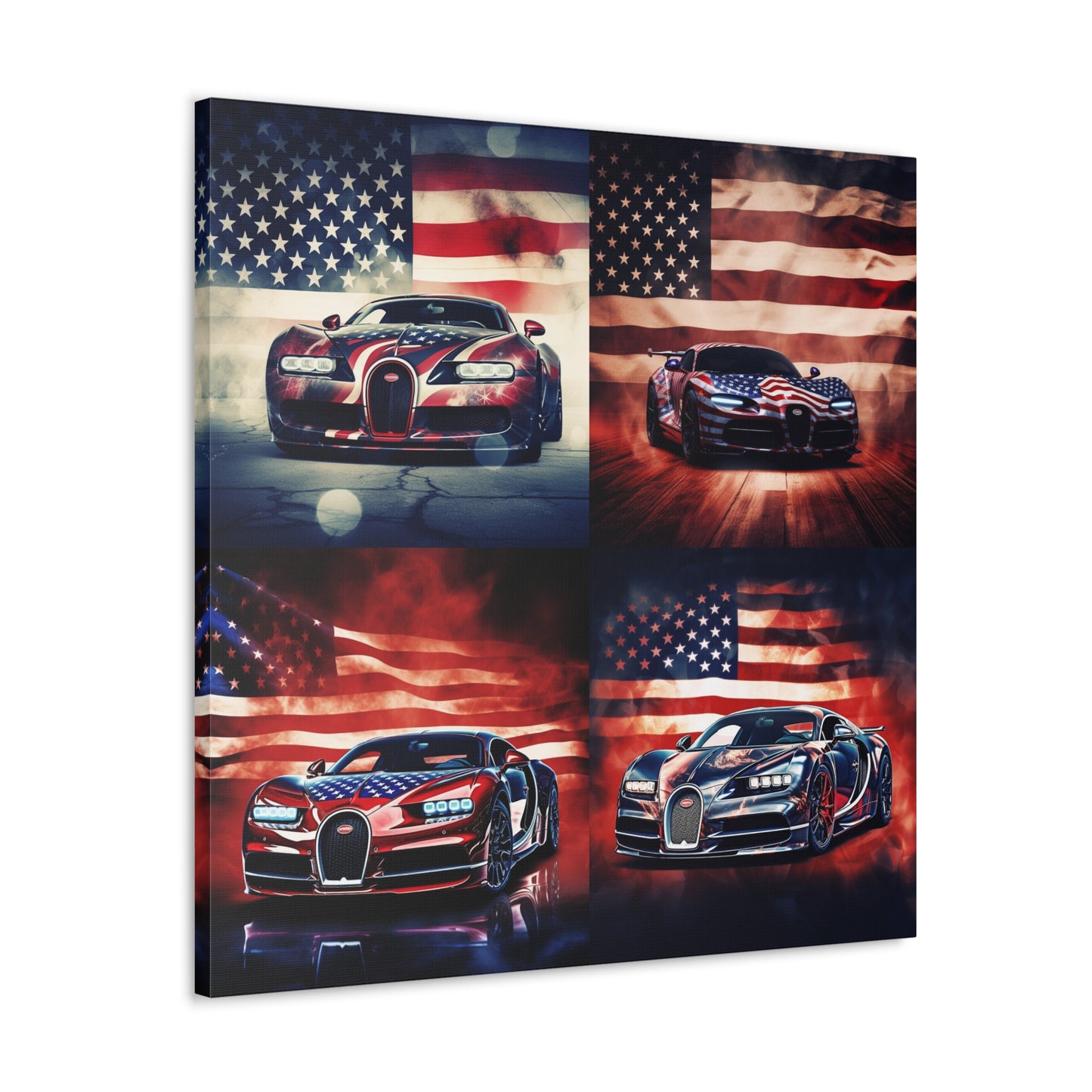 Canvas Gallery Wraps Abstract American Flag Background Bugatti 5