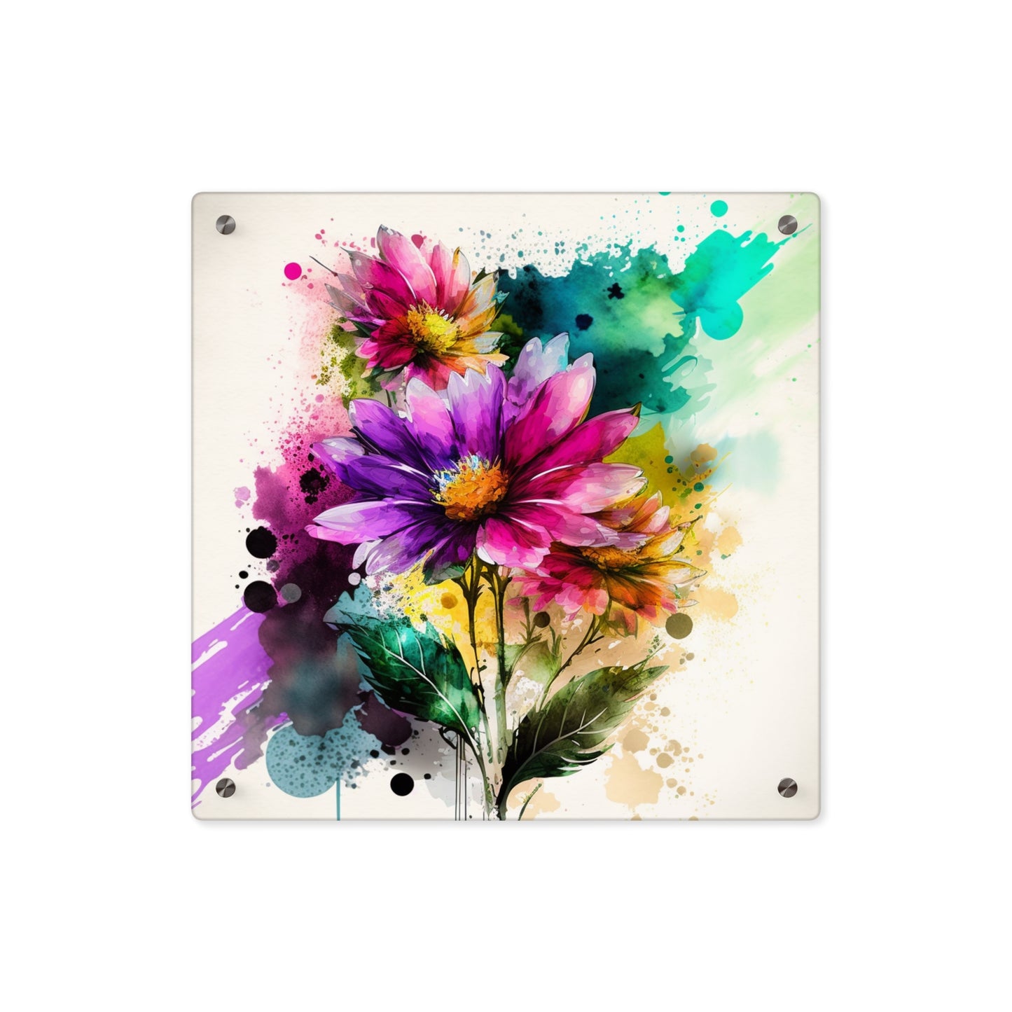 Acrylic Wall Art Panels Bright Spring Flowers 1