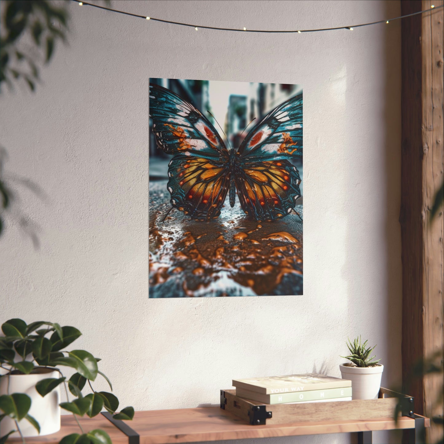 Premium Matte Vertical Posters Water Butterfly Street 3