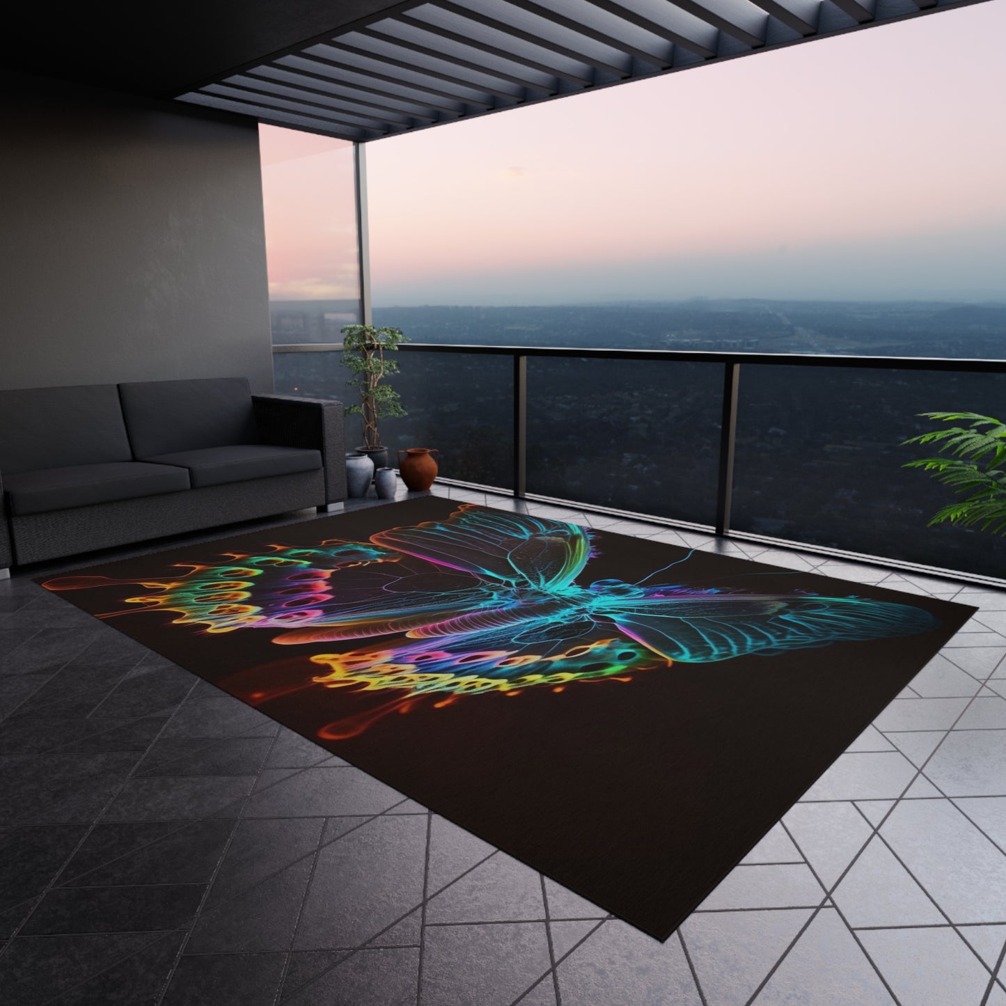 Outdoor Rug  Thermal Butterfly 2