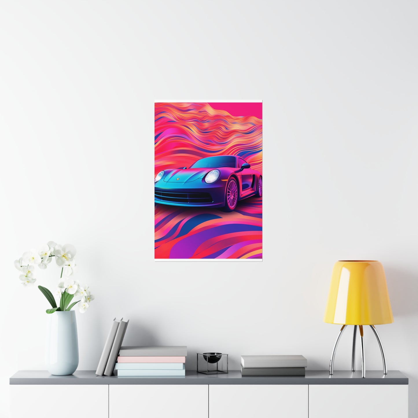 Premium Matte Vertical Posters Porsche Water Fusion 3