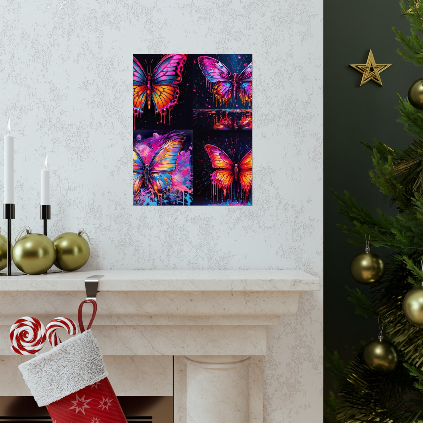 Premium Matte Vertical Posters Pink Butterfly Flair 5