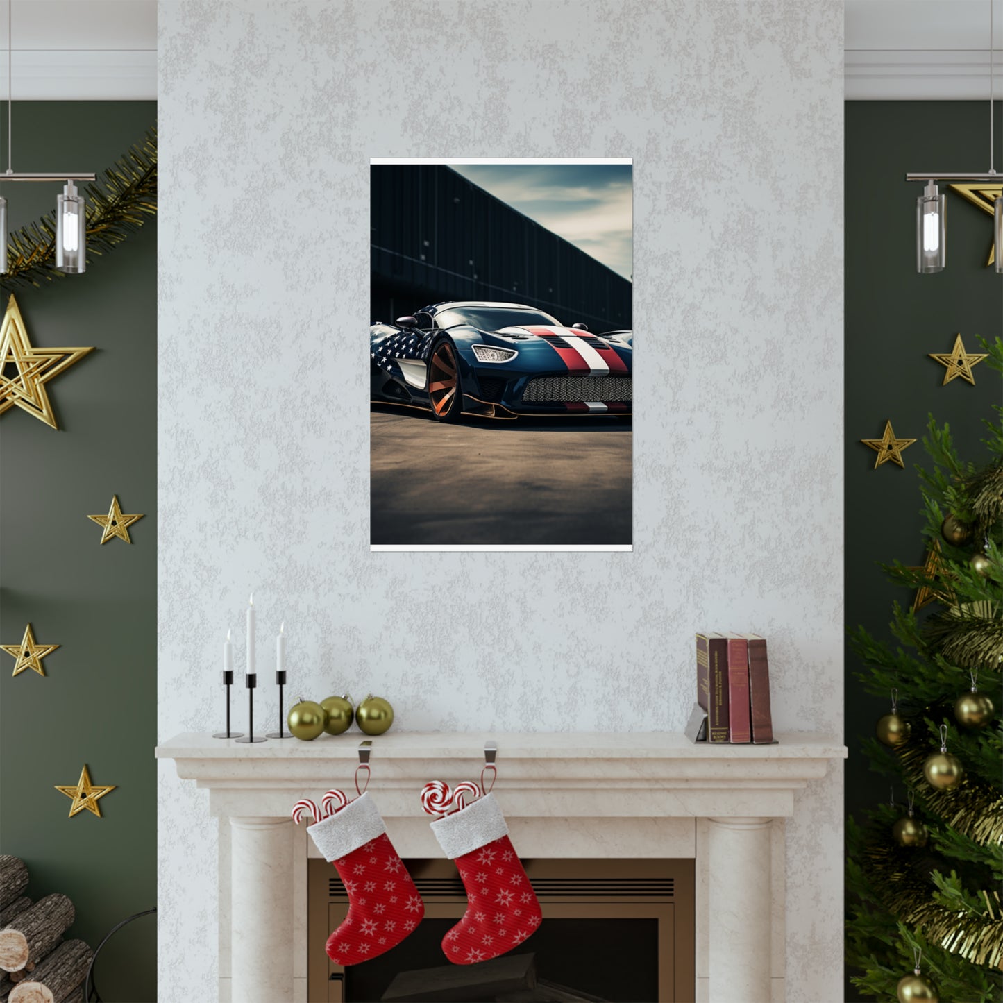 Premium Matte Vertical Posters Bugatti Flag American 2