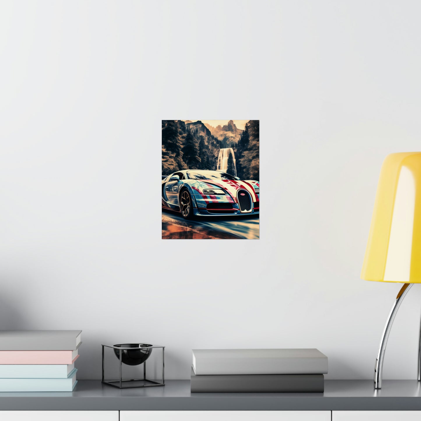 Premium Matte Vertical Posters Bugatti Waterfall 1