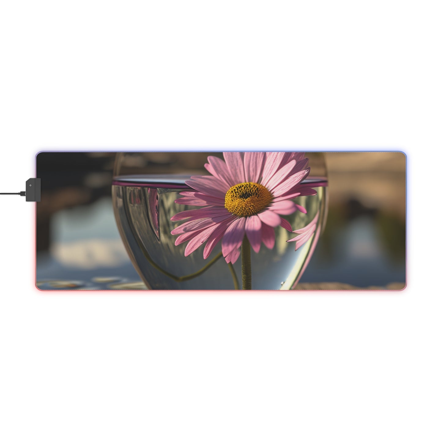 LED Gaming Mouse Pad Daisy in a vase 1