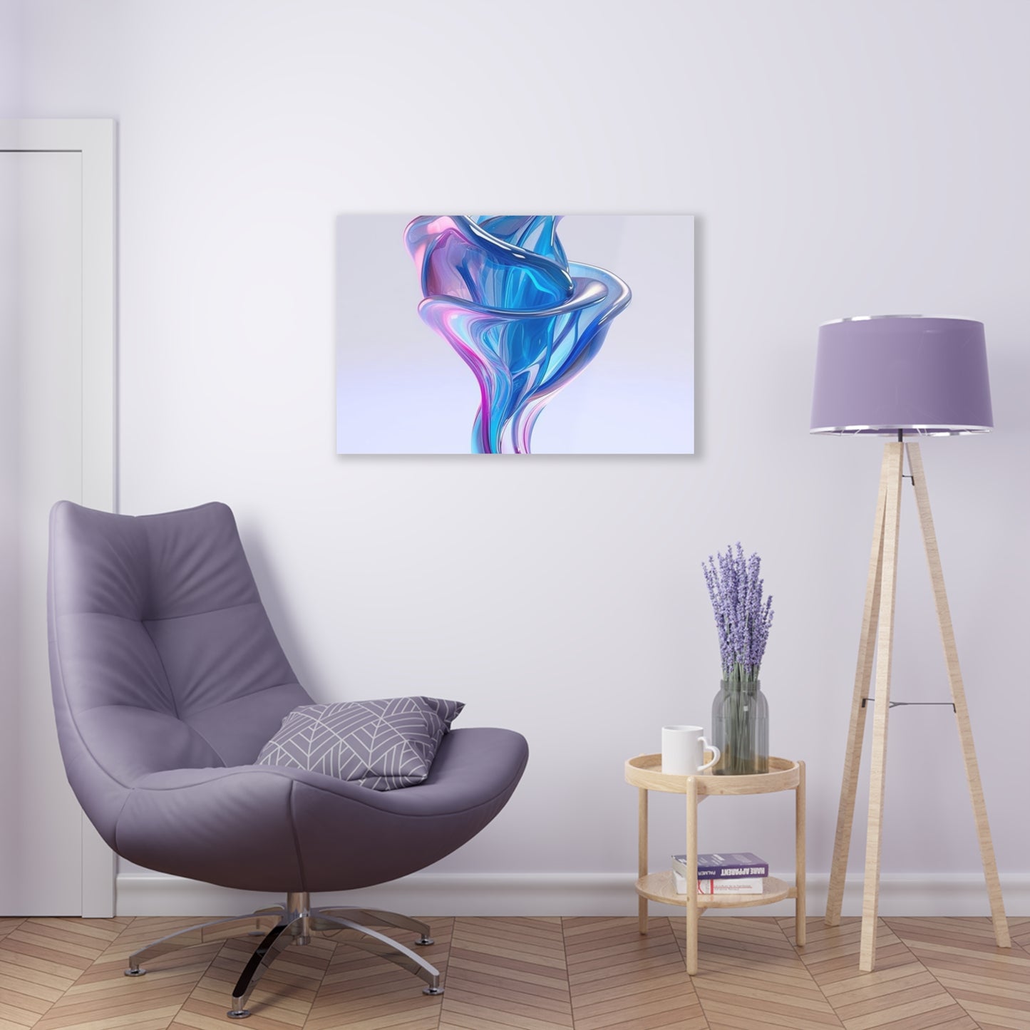 Acrylic Prints Pink & Blue Tulip Rose 2