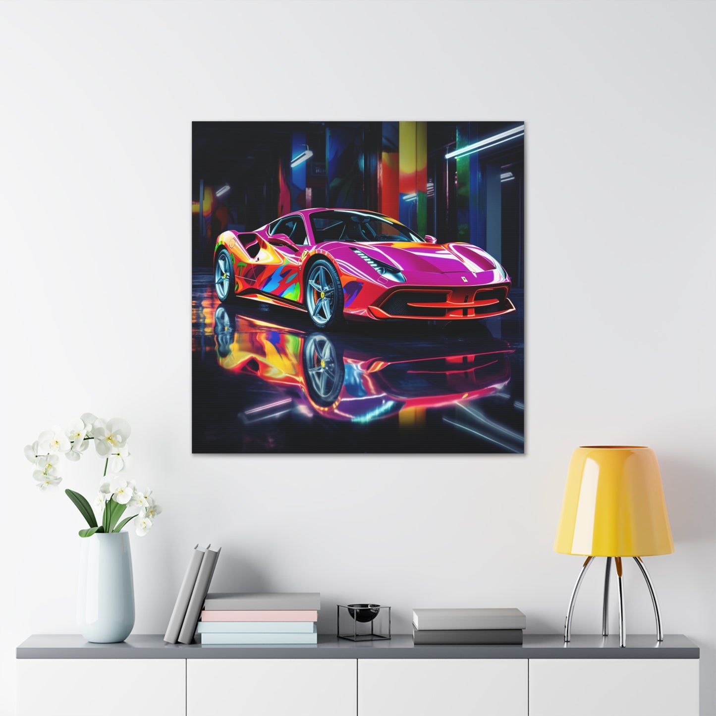 Canvas Gallery Wraps Pink Macro Ferrari 1