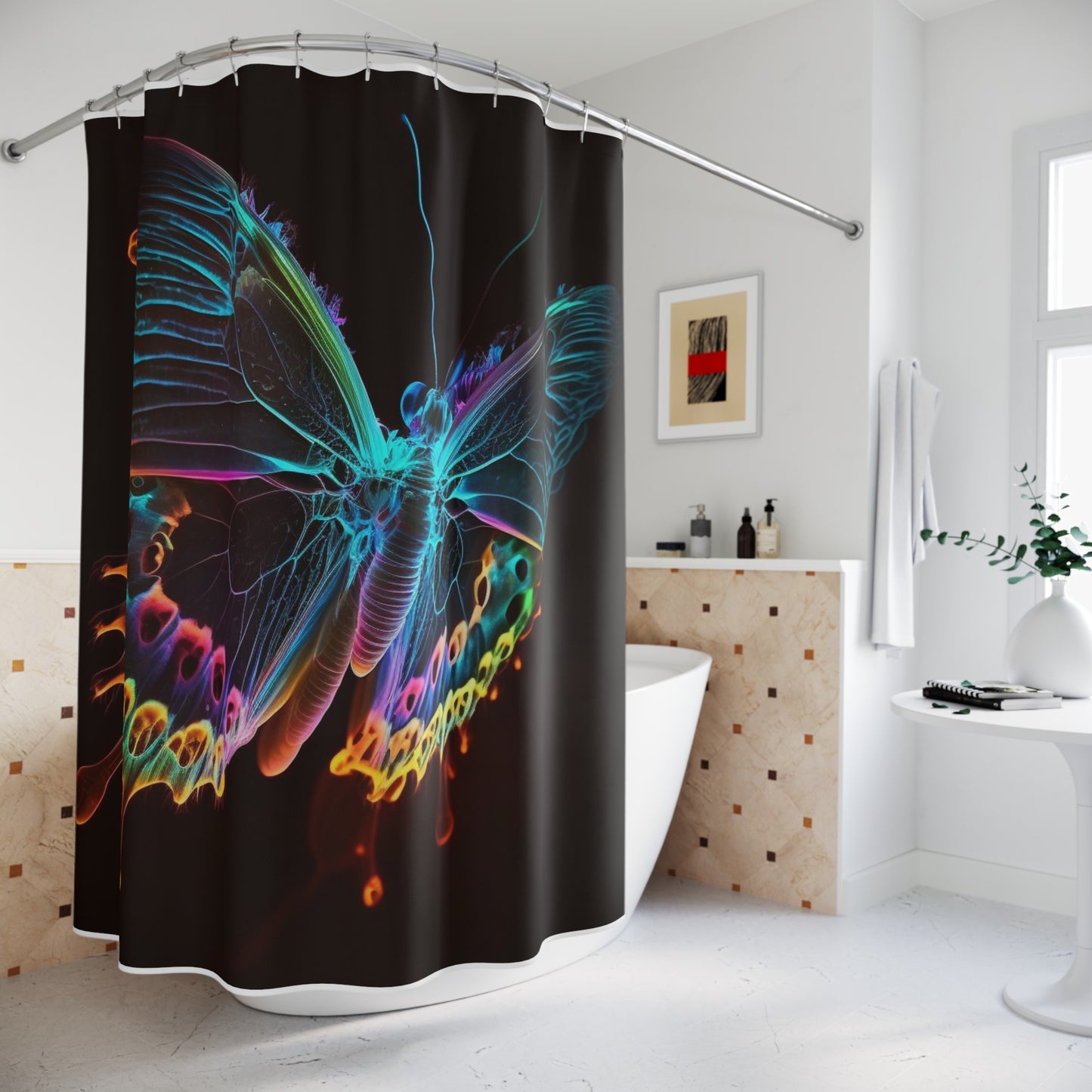 Polyester Shower Curtain Thermal Butterfly 2