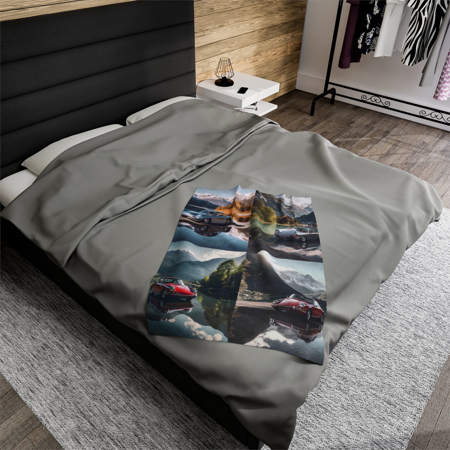 Velveteen Plush Blanket Porsche Lake 5