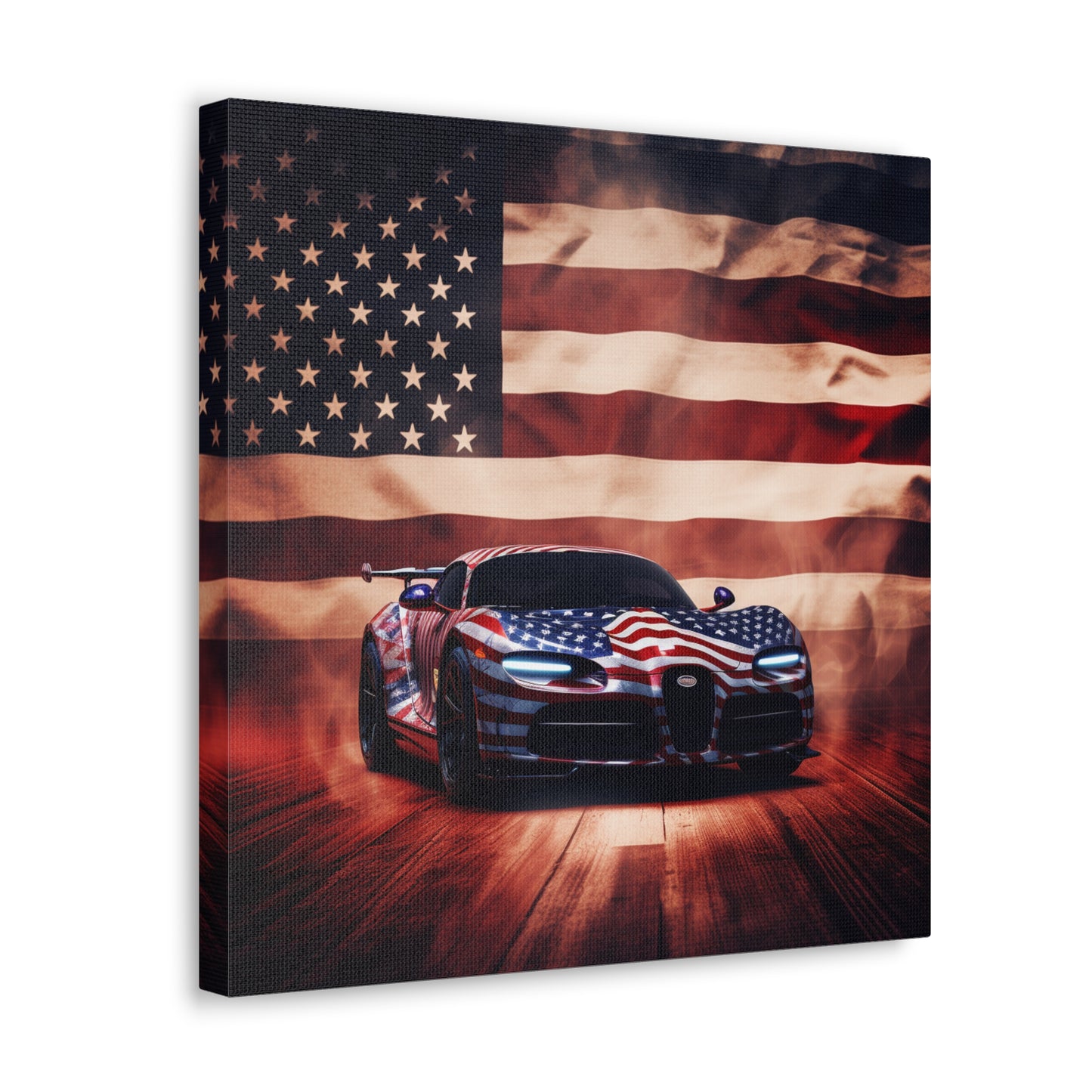 Canvas Gallery Wraps Abstract American Flag Background Bugatti 2