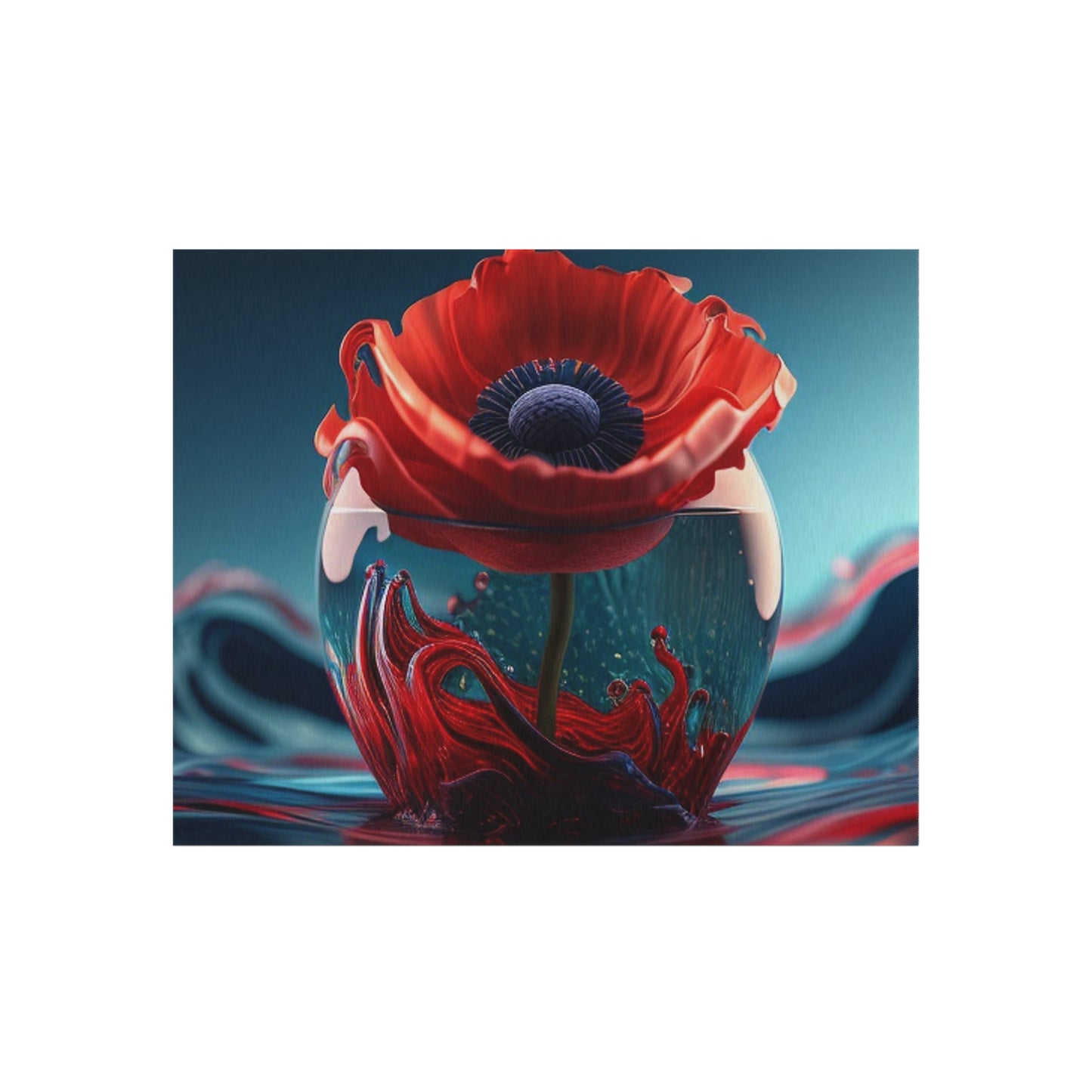 Outdoor Rug  Red Anemone in a Vase 2