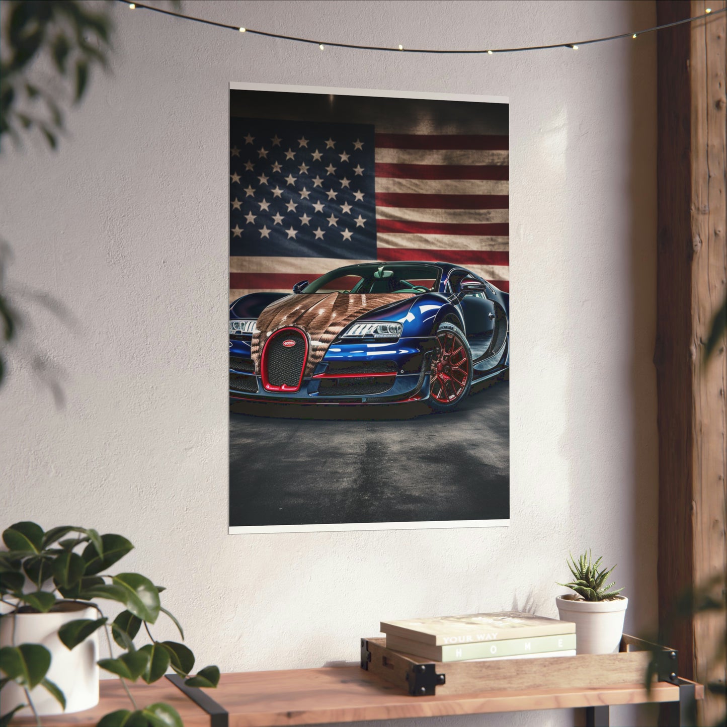 Premium Matte Vertical Posters Bugatti American Flag 4