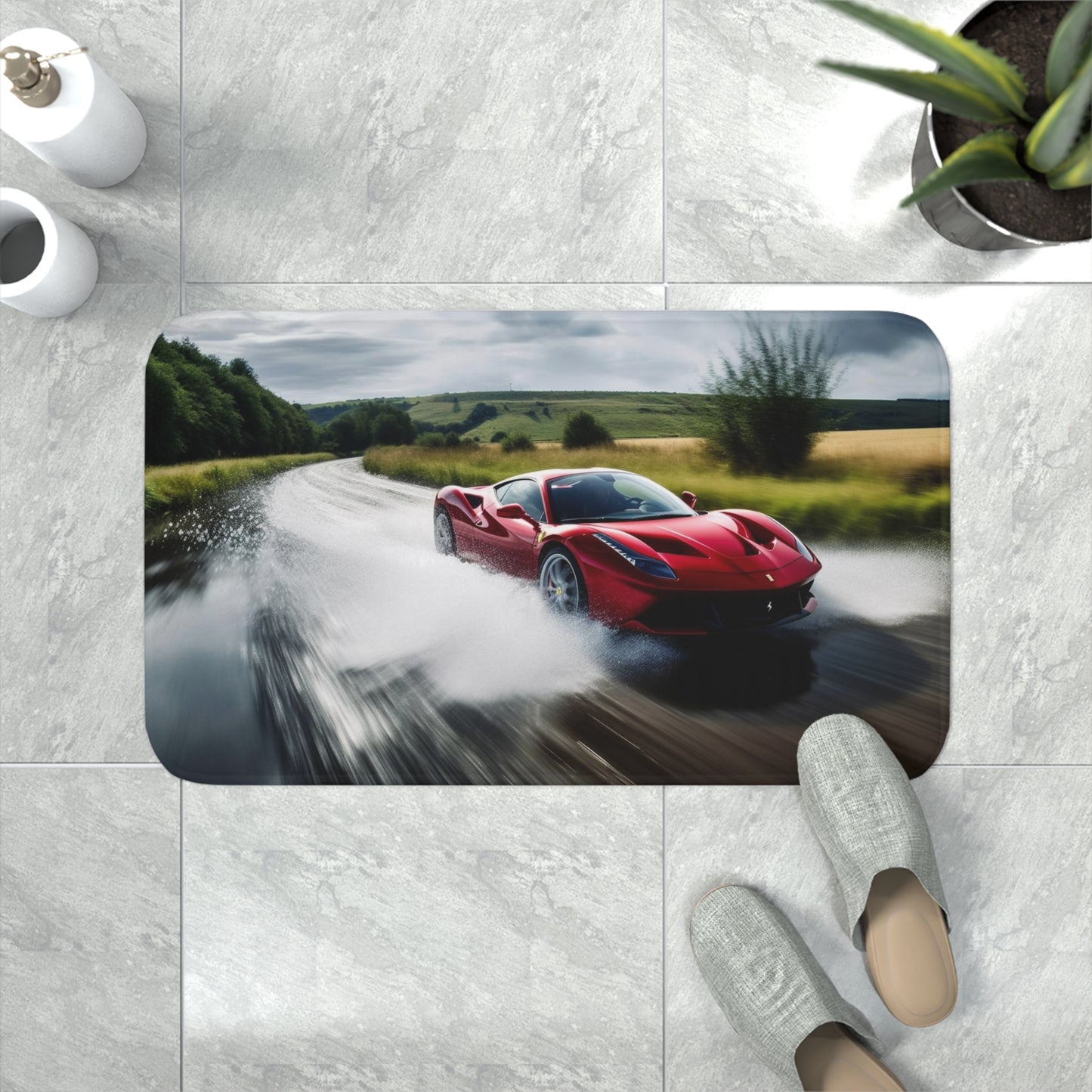 Memory Foam Bath Mat Water Ferrari Splash 4