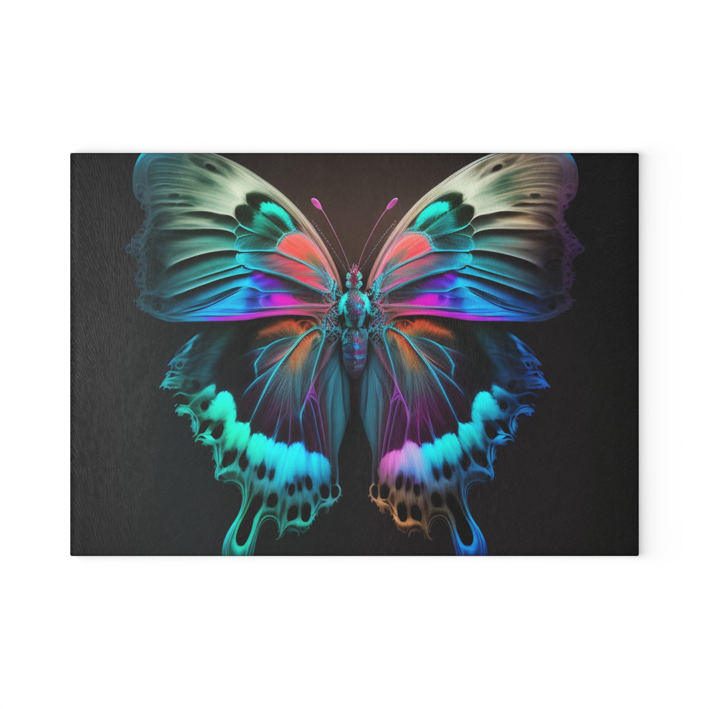 Glass Cutting Board Raw Hyper Color Butterfly 2