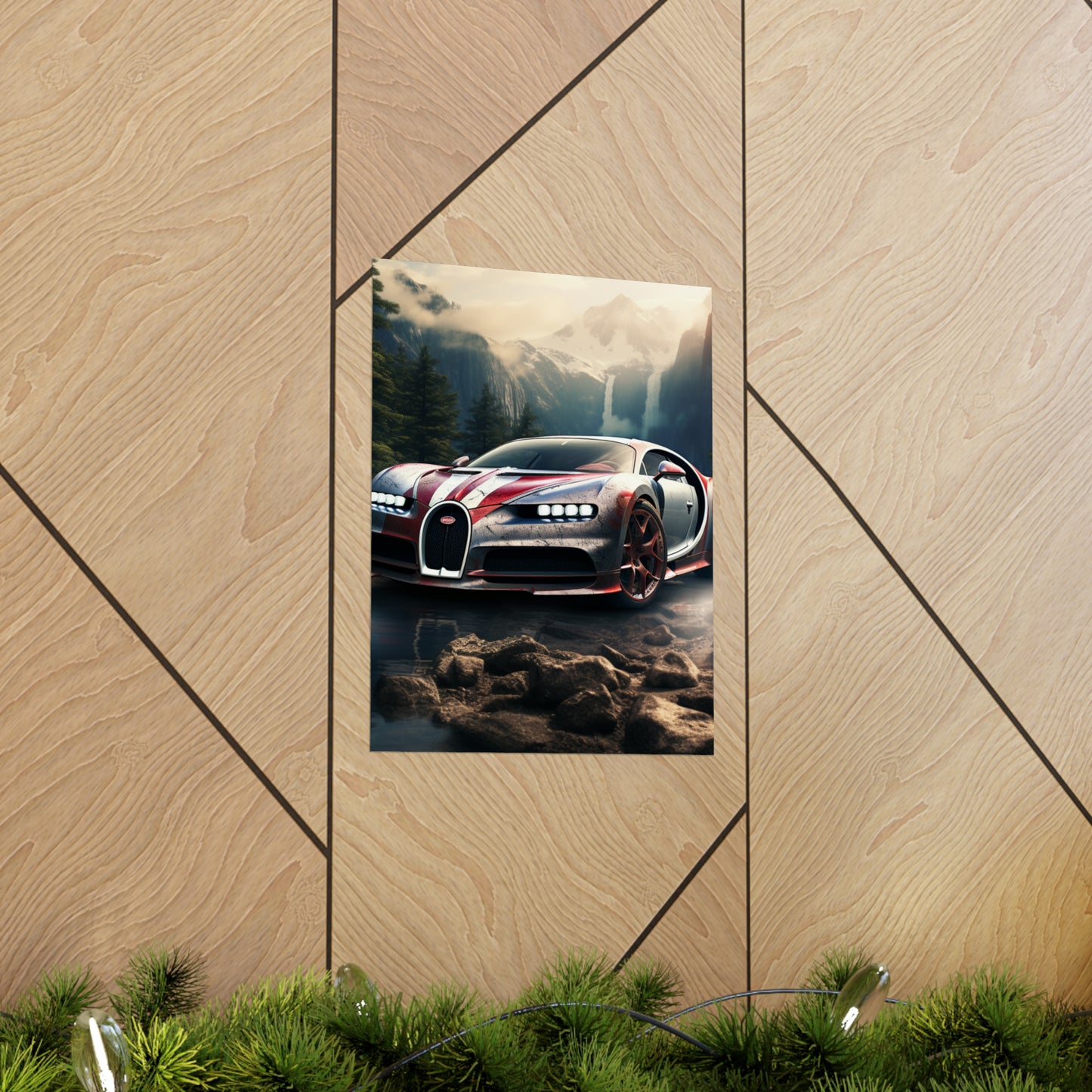 Premium Matte Vertical Posters Bugatti Waterfall 4