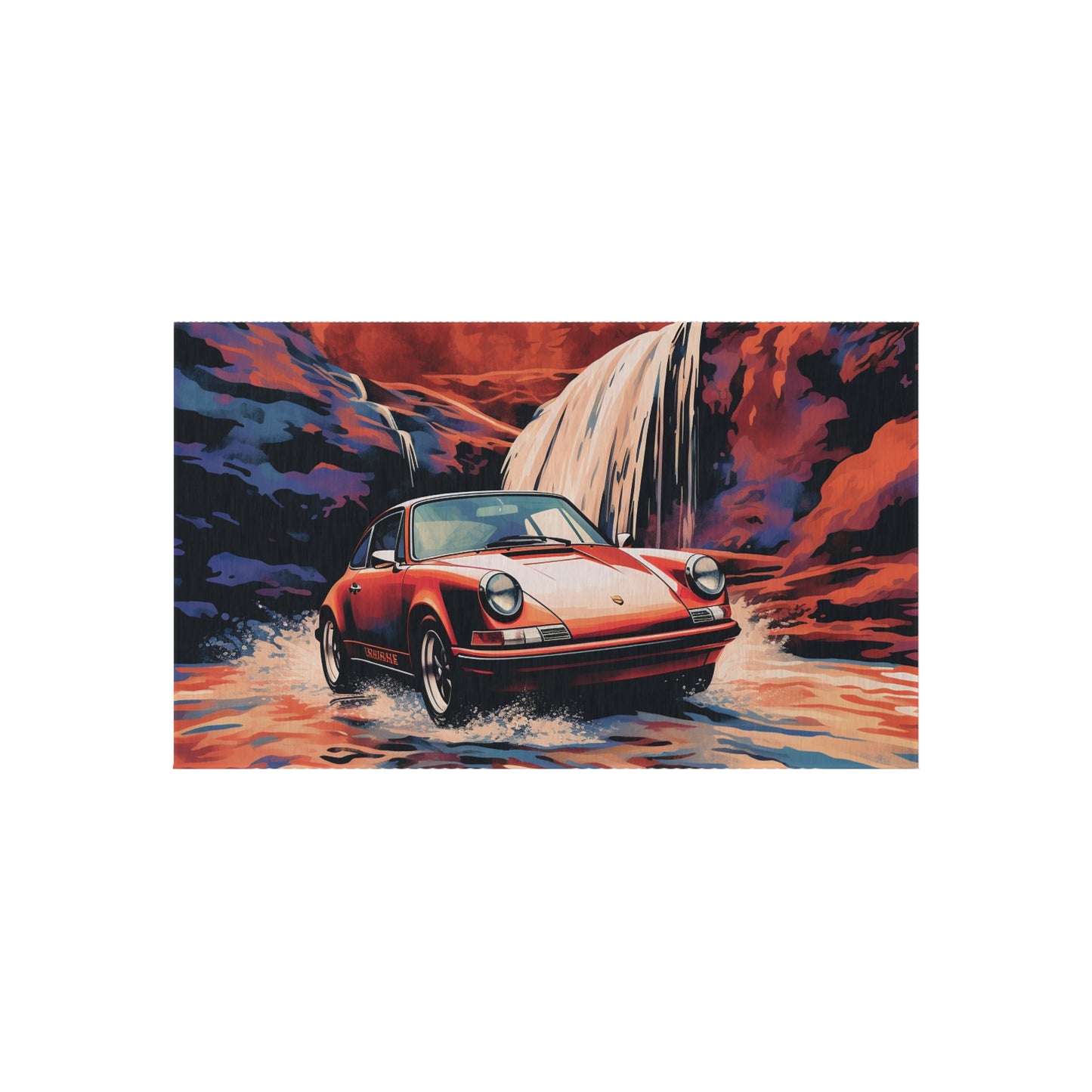 Outdoor Rug  American Flag Porsche Abstract 4