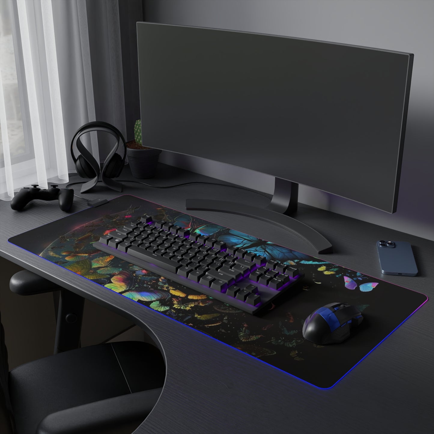 LED Gaming Mouse Pad Moon Butterfly 4