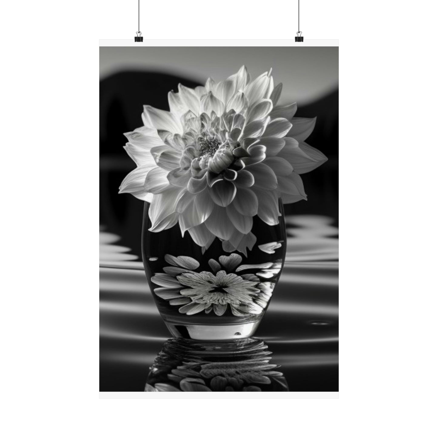 Premium Matte Vertical Posters White Dahlia 4