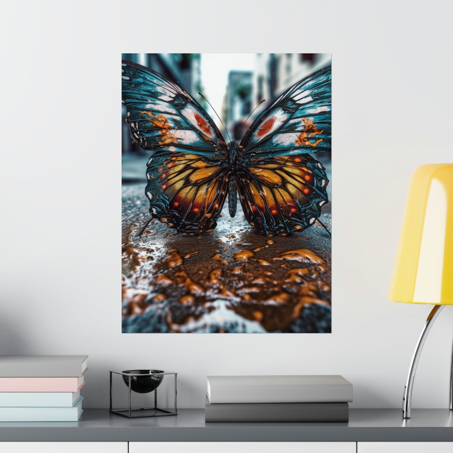 Premium Matte Vertical Posters Water Butterfly Street 3