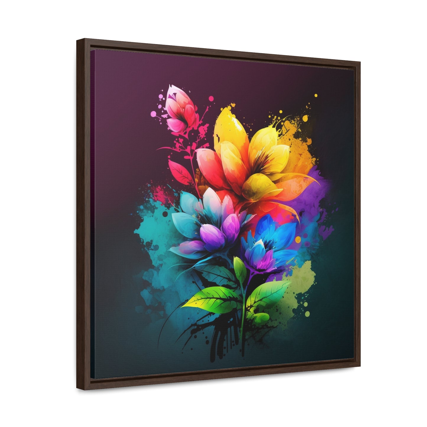 Gallery Canvas Wraps, Square Frame Bright Spring Flowers 3