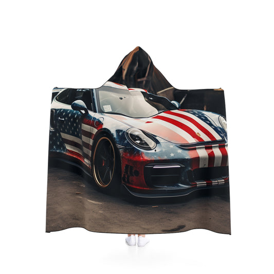 Hooded Blanket American Flag Porsche 3