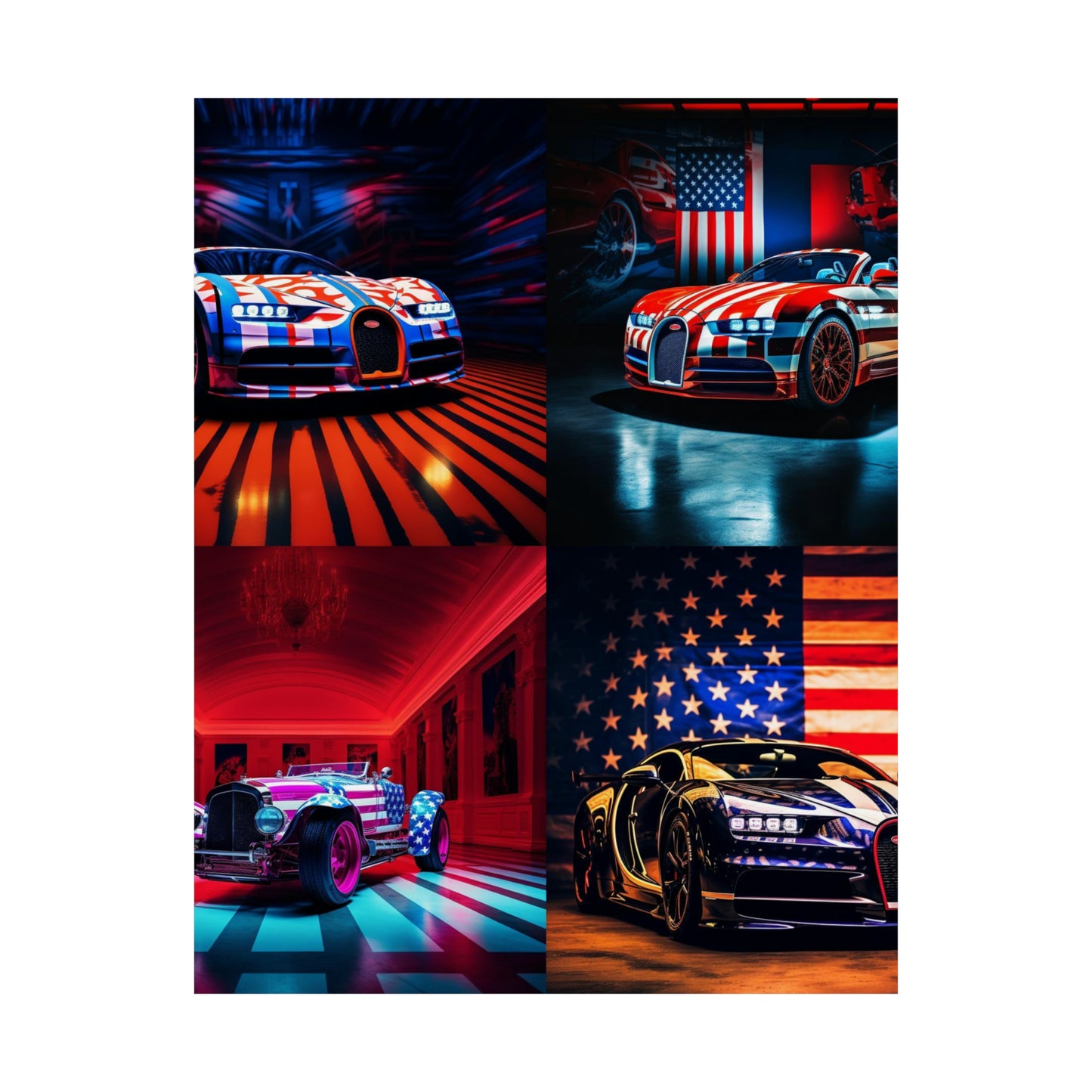 Premium Matte Vertical Posters Macro Bugatti American Flag 5