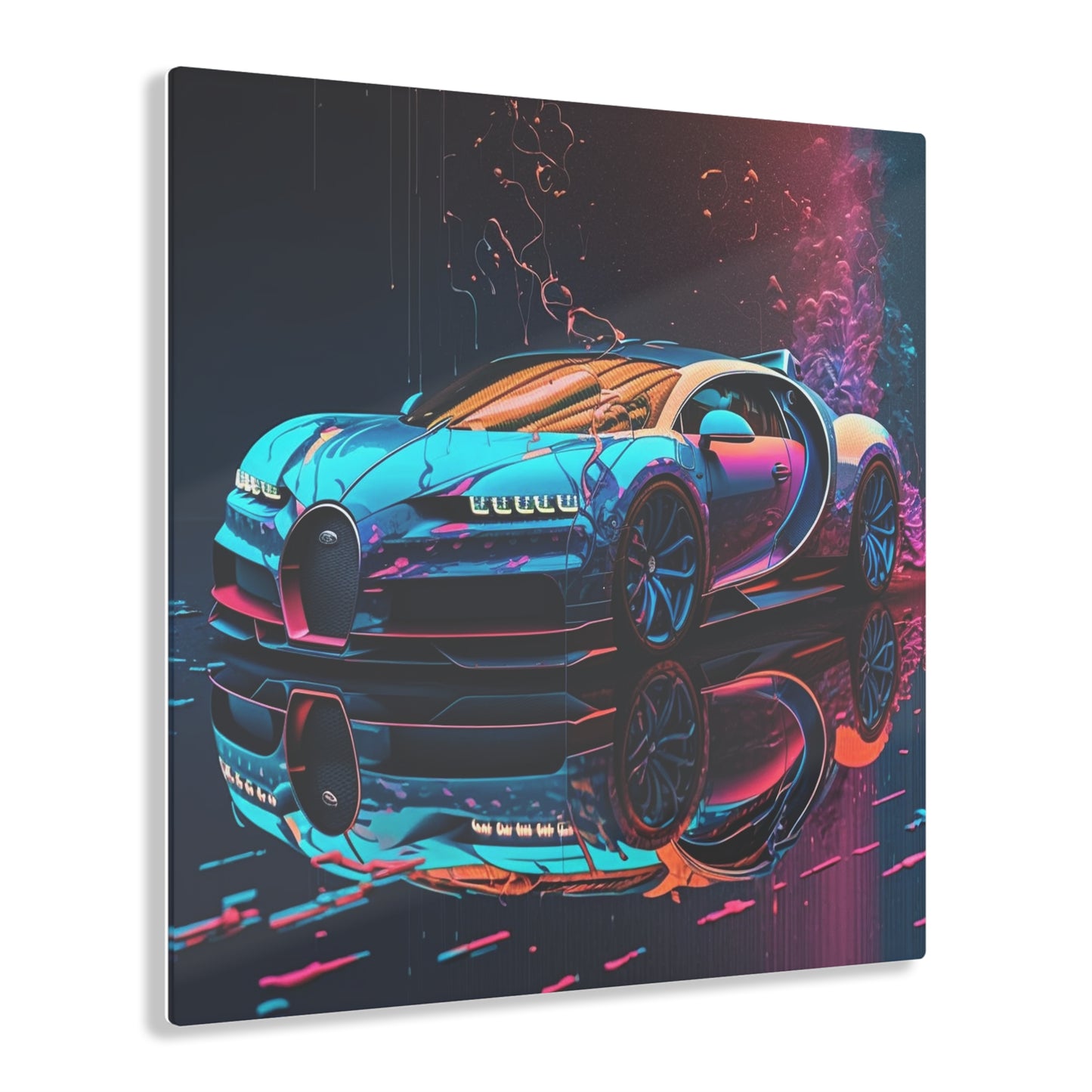 Acrylic Prints Bugatti Neon Chiron 4