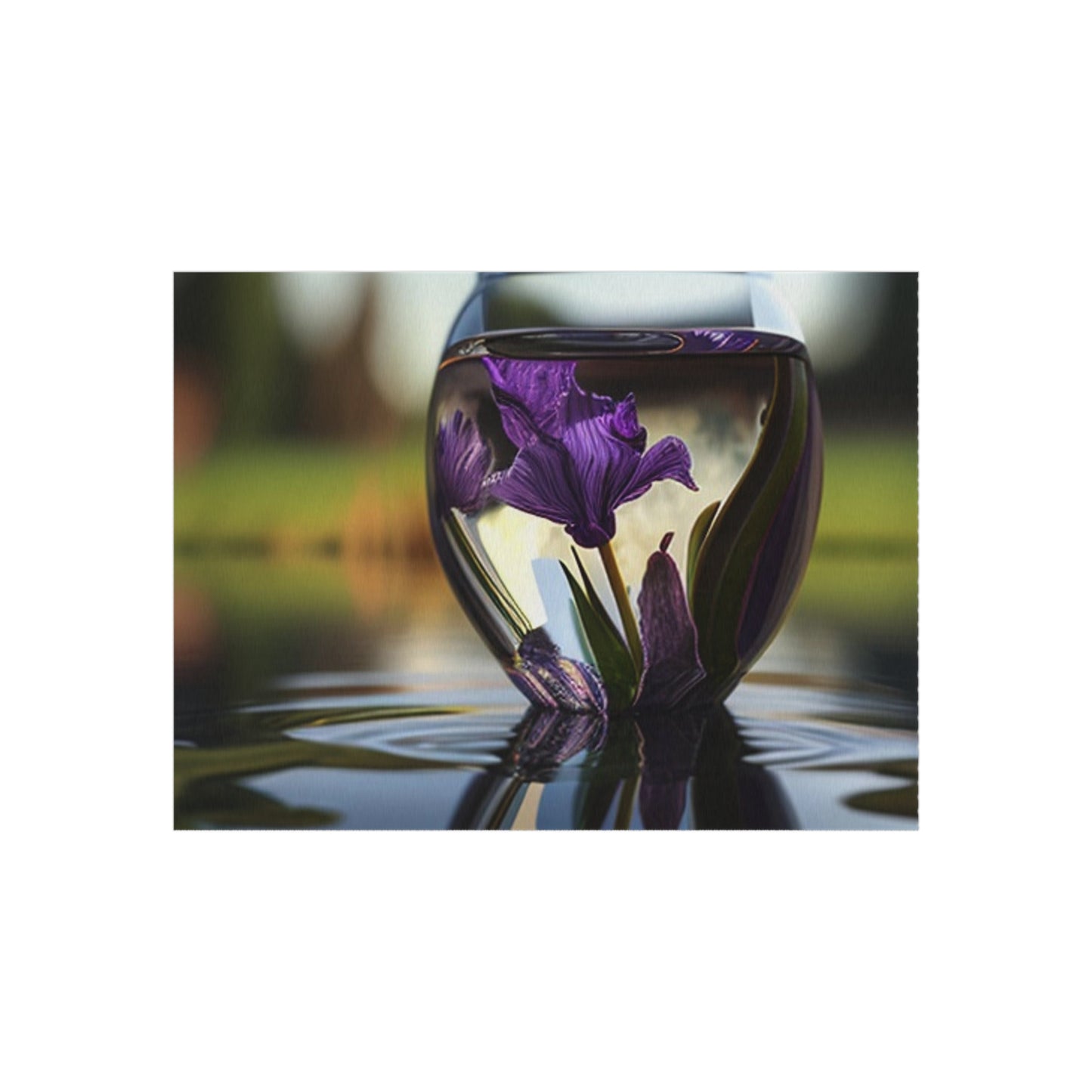 Outdoor Rug  Purple Iris in a vase 3