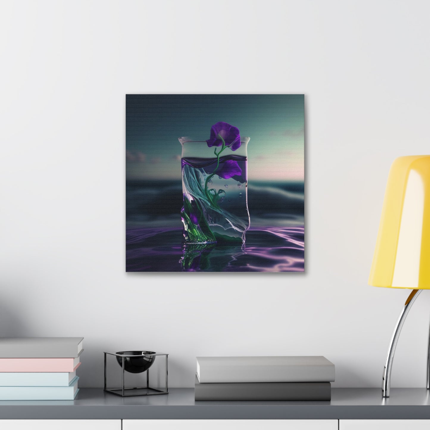 Canvas Gallery Wraps Purple Sweet pea in a vase 3