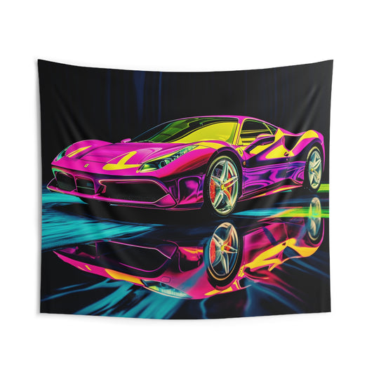 Indoor Wall Tapestries Pink Ferrari Macro 3