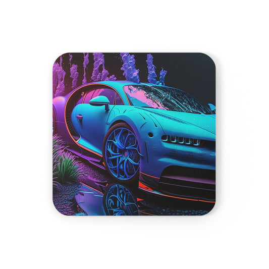 Corkwood Coaster Set Bugatti Neon Chiron 2