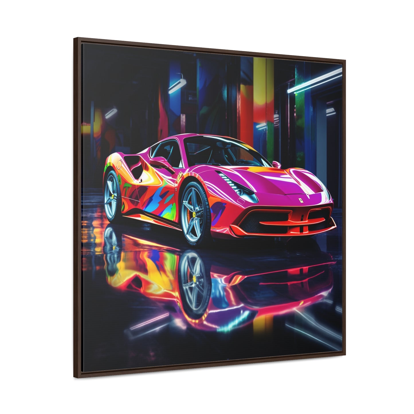 Gallery Canvas Wraps, Square Frame Pink Macro Ferrari 1