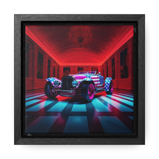 Gallery Canvas Wraps, Square Frame Macro Bugatti American Flag 3